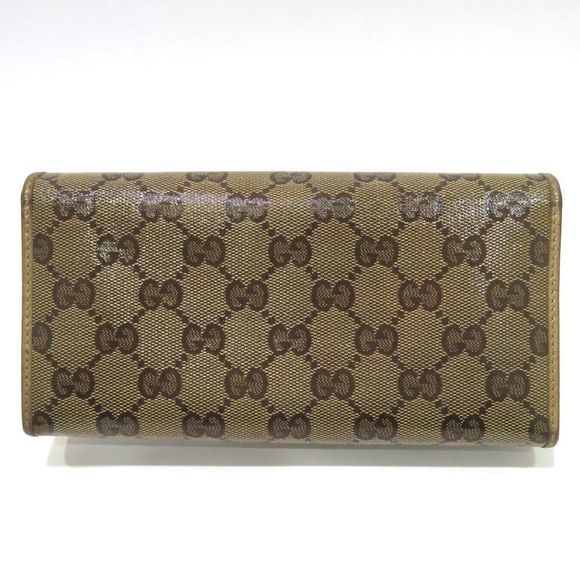 Gucci GG Crystal Chain Wallet Long Wallet Beige - Picture 2 of 8